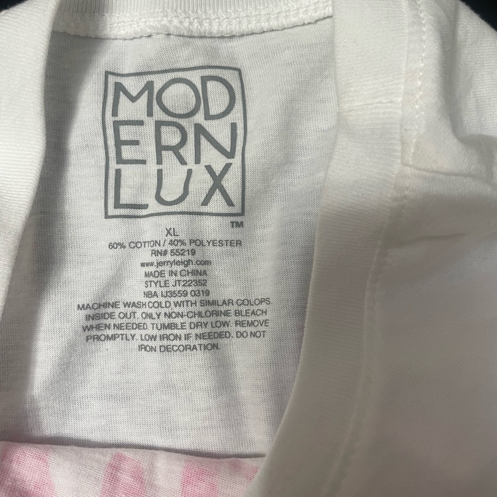 White T-Shirt with Pink 'Smile More' Print - Picture 4 of 4